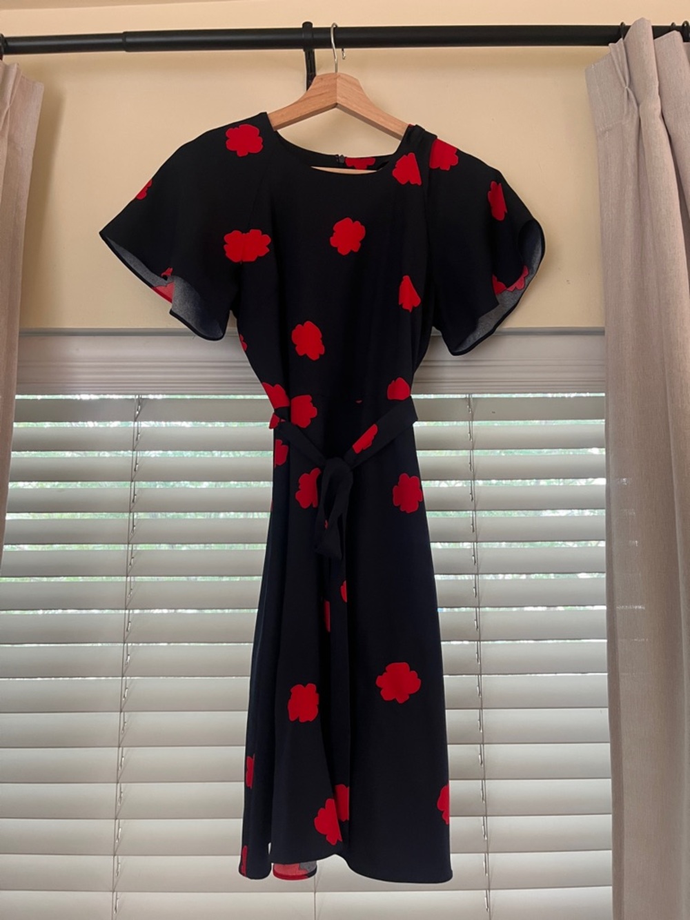 Banana Republic Navy Mini Dress with Red Floral Print